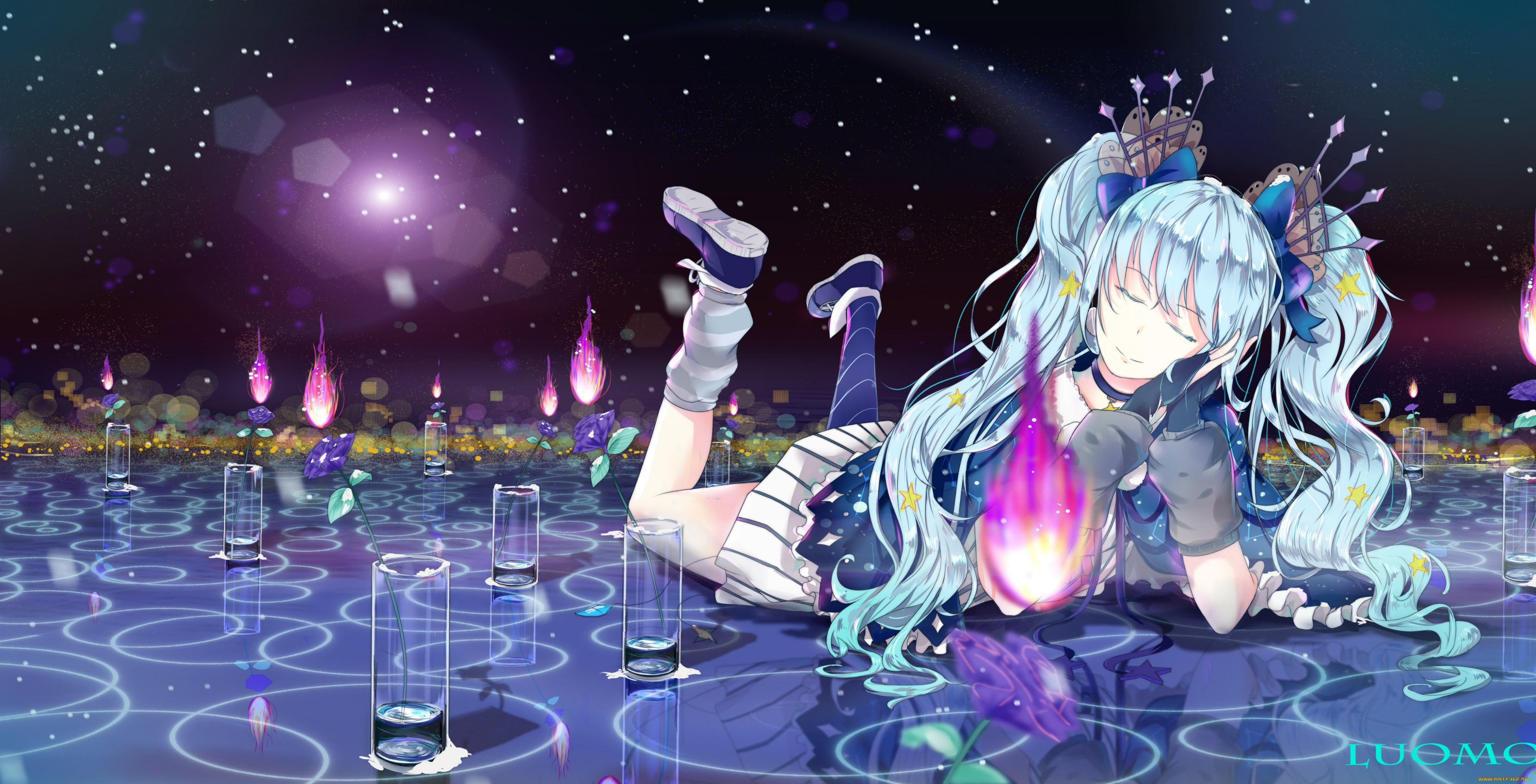 , vocaloid, fuyu, no, yoru, miku, , , hatsune, luomo